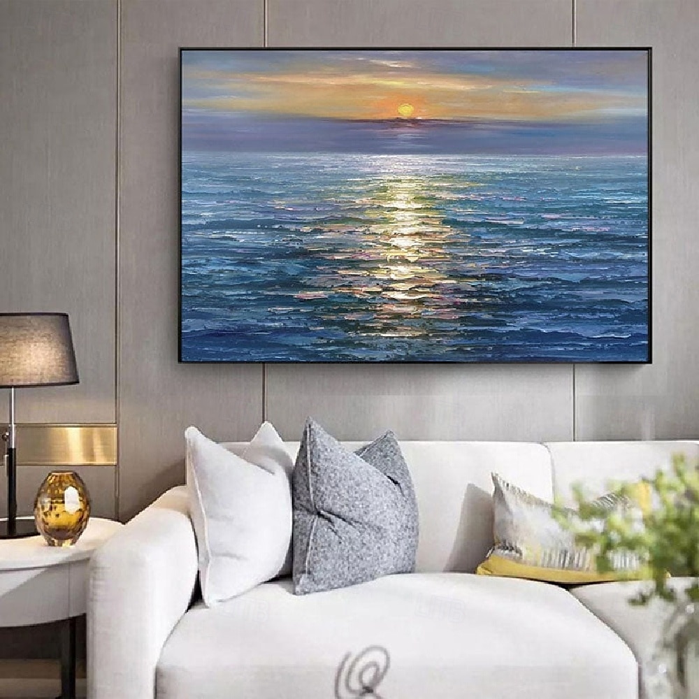handgjord 3d ocean oljemålning handgjord väggkonst blå enorm våg oljemålning på duk handmålad havsvågor 3d texturerad abstrakt målning strand landskap himmel oljemålning för vardagsrum sovrum 2025 - $116.99 –P5