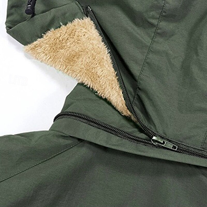 Homens Casaco com capuz Jaqueta de lã para caminhada Inverno Ao ar livre Térmico / Quente Forro de Velocino Prova-de-Água A Prova de Vento Jaquetas em Velocino Zip Completo Alpinismo Campismo de 2025 por $45.59 –P8