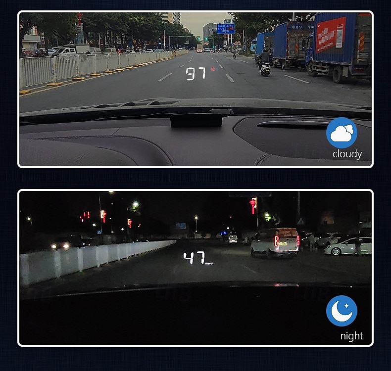 auton hud head up näyttö auton kannettava nopeusmittari auton yleishud obd-kaapelilla nopeusmittari moottorin rpm varoitus kilometrimittaus kaikki yhdessä 2025 - $33.99 –P1