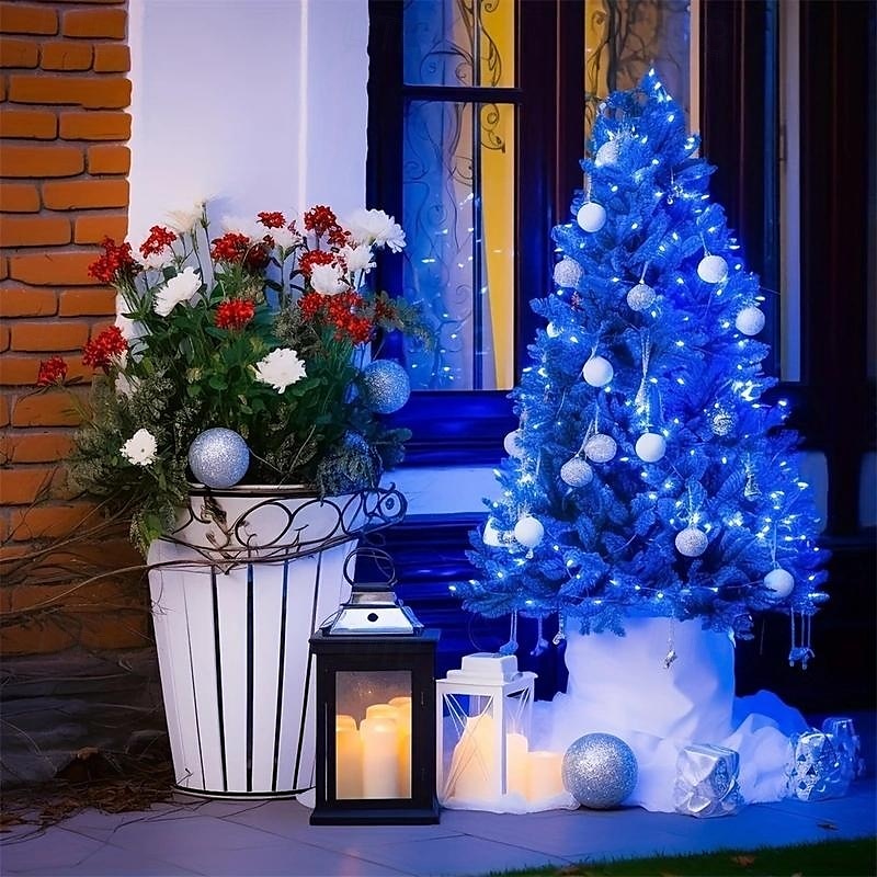 Elegante cadena de luces de alambre de cobre alimentada por energía solar para fiestas de recepción de bodas, 100/200/300 LED con 8 modos para jardín, Navidad, bodas, fiestas&amp;Decoración exterior 2025 - $11.49 –P4