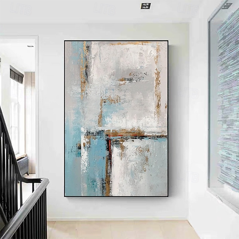 2025年 手描きの緑のミニマリズム絵画 ベージュの壁アート キャンバスに描かれた大きな白い抽象的な金箔の油絵 リビングルームのホームデコレーション フレームなし  コレクション – $74.99 –P8