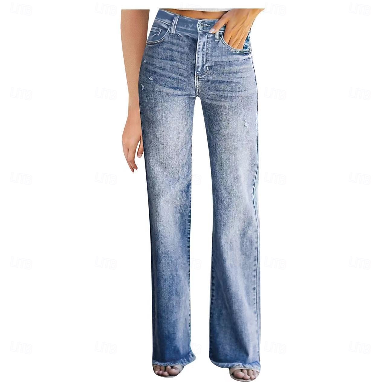 Pentru femei Normal Blugi Modă Clasic & Fără Vârstă Lungime totală Talie Înaltă Culoare solidă Buzunar Respirabil Απαλό Comfortabil Micro-elastic Stradă Casual Albastru Deschis Negru Albastru Închis 2025 - $26.99 –P2