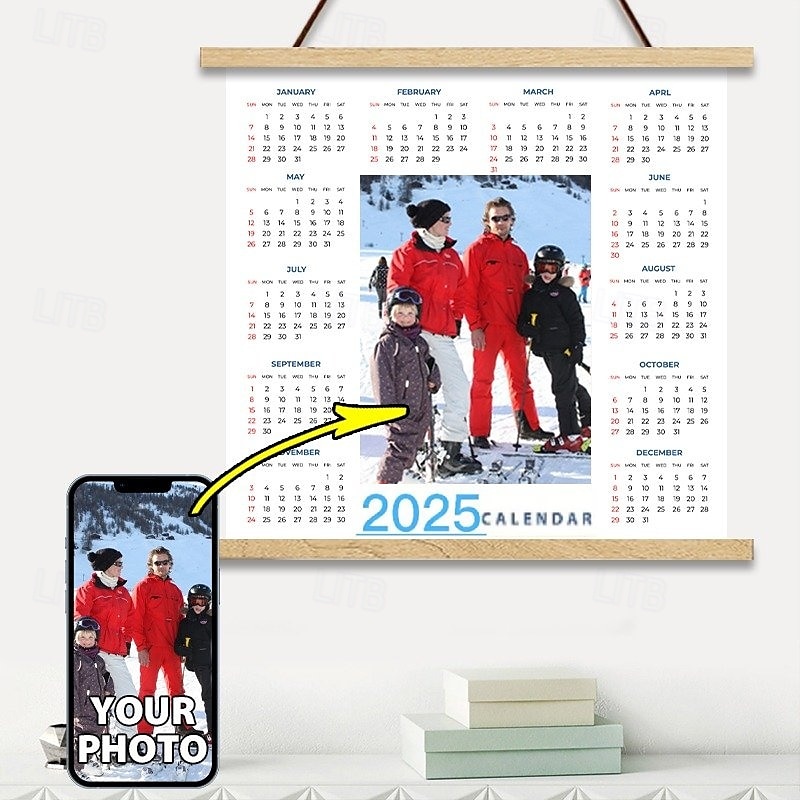 2025年 カスタムカレンダー 2025 カレンダーポスター ハンガー付き ウォールアート キャンバスプリントとポスター パーソナライズされたポスター  コレクション – $25.99 –P5