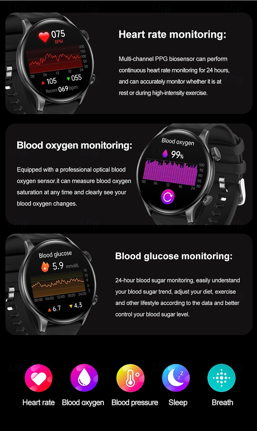 696 ZW63 Smart Watch 1.39 inch Smart Band Fitness Bracelet Bluetooth Pedometer Call Reminder Sleep Tracker Compatible with Android iOS Women Men Hands-Free Calls Message Reminder IPX-0 46mm Watch Case 2025 - $36.99 –P10