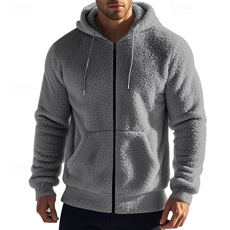 Men's Full Zip Hoodie Zip Up Hoodie Black Navy Blue Khaki Gray Hooded Plain Zip Up Sports & Outdoor Daily Holiday Polyester Streetwear Basic Casual Spring &  Fall Clothing Apparel Hoodies Sweatshirts  2026 - $42.99 –P4