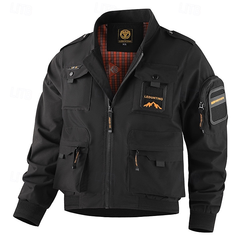 Voor heren Outdoor jas Softshell-jas Windjack Overgangsjack Vakantie Dagelijks waterdicht Winddicht Zak Lente & Herfst Effen Modieus Klassiek Opstaand Normaal Zwart Wit Geel blauw Oranje Jacks 2026 - $57.99 –P11