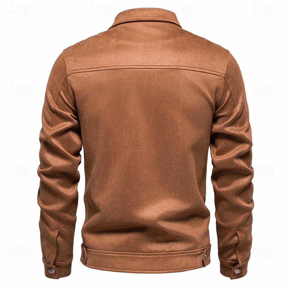 Homme Veste décontractée Veste en faux suède Veste en daim marron Casual Quotidien Coupe-vent Le style rétro Automne hiver Couleur unie / unie Décontractées Revers Normal Noir Marron Vert Grise Veste de 2025 ? $63.99 –P4