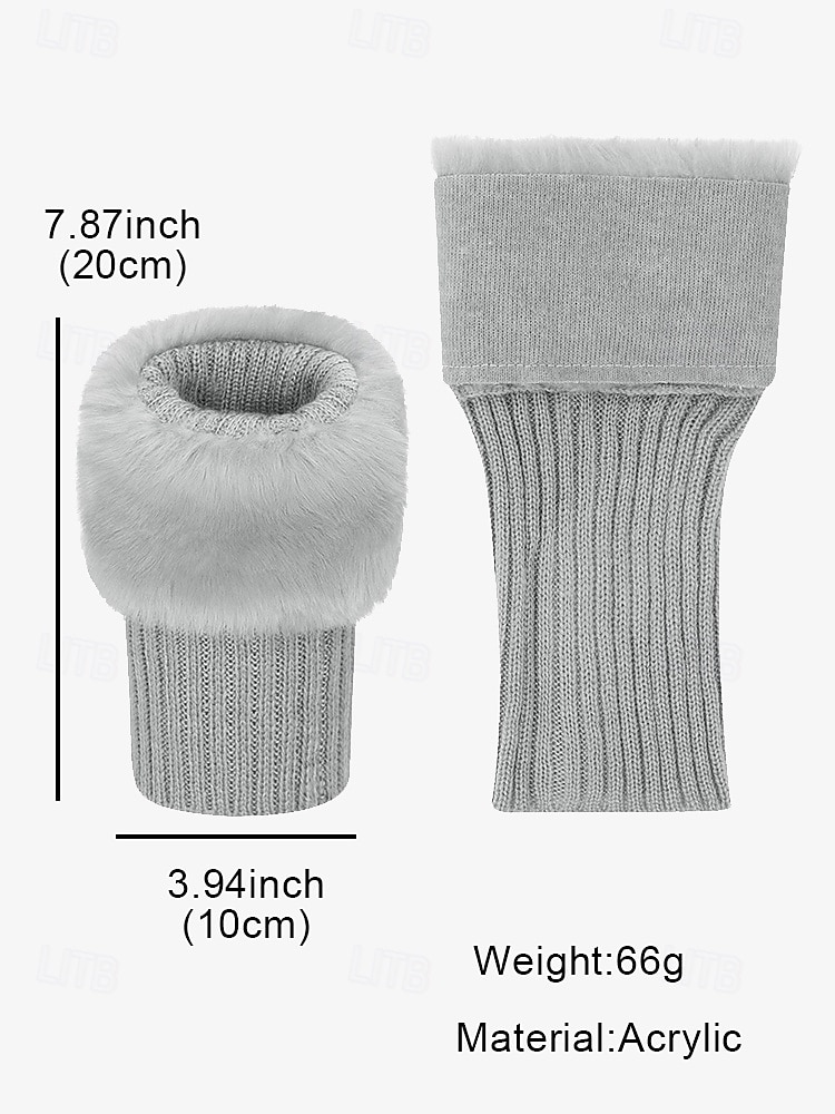 Теплые носки для сапог из искусственного меха – уютные вязаные носки с пушистым верхом, модные зимние аксессуары для женщин 2026 - $9.99 –P6