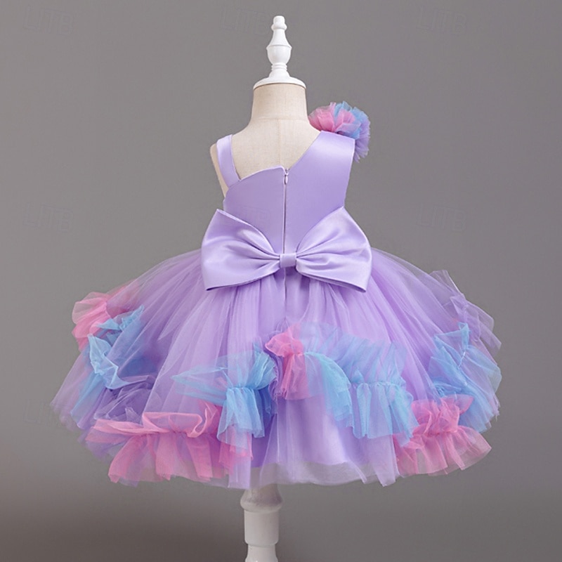 kinderkleidung Mädchen Party Kleid Feste Farbe Blume Ärmellos Besondere Anlässe Modisch Prinzessin Polyester abendkleider Sommer Frühling 2-8 Jahre Mehrfarbig Gelb Rosa 2025 - $35.99 –P4