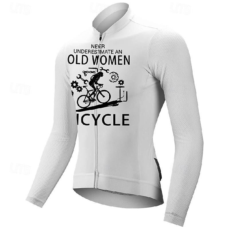 Pentru femei Jersey de ciclism Grafic Literă & Număr Manșon Lung Bicicletă Tricou Tee Jerseu cu 3 buzunare spate Ciclism montan Uscare rapidă Proiectare anatomică Wicking Respirabil Sport Alb Kaki 2026 - $27.99 –P4