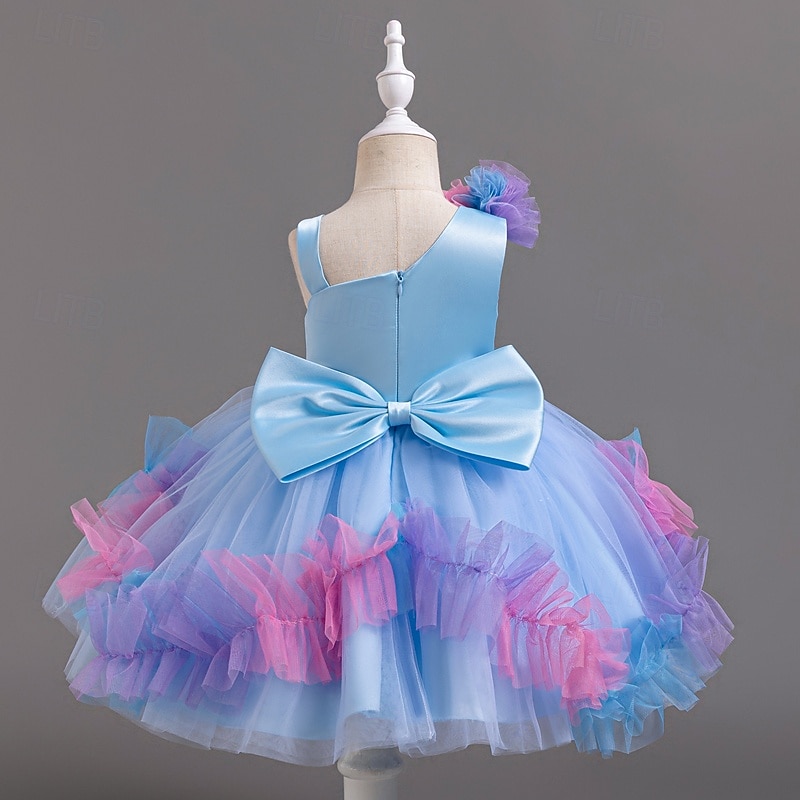 kinderkleidung Mädchen Party Kleid Feste Farbe Blume Ärmellos Besondere Anlässe Modisch Prinzessin Polyester abendkleider Sommer Frühling 2-8 Jahre Mehrfarbig Gelb Rosa 2025 - $35.99 –P6