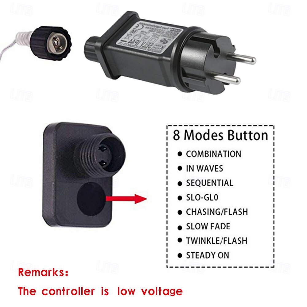 Luces de String Cortina 3x3M 300 LED 31V Calor Blanco 8 Modos Seguras para Decoración de Boda y Jardín 2026 - $50.99 –P2