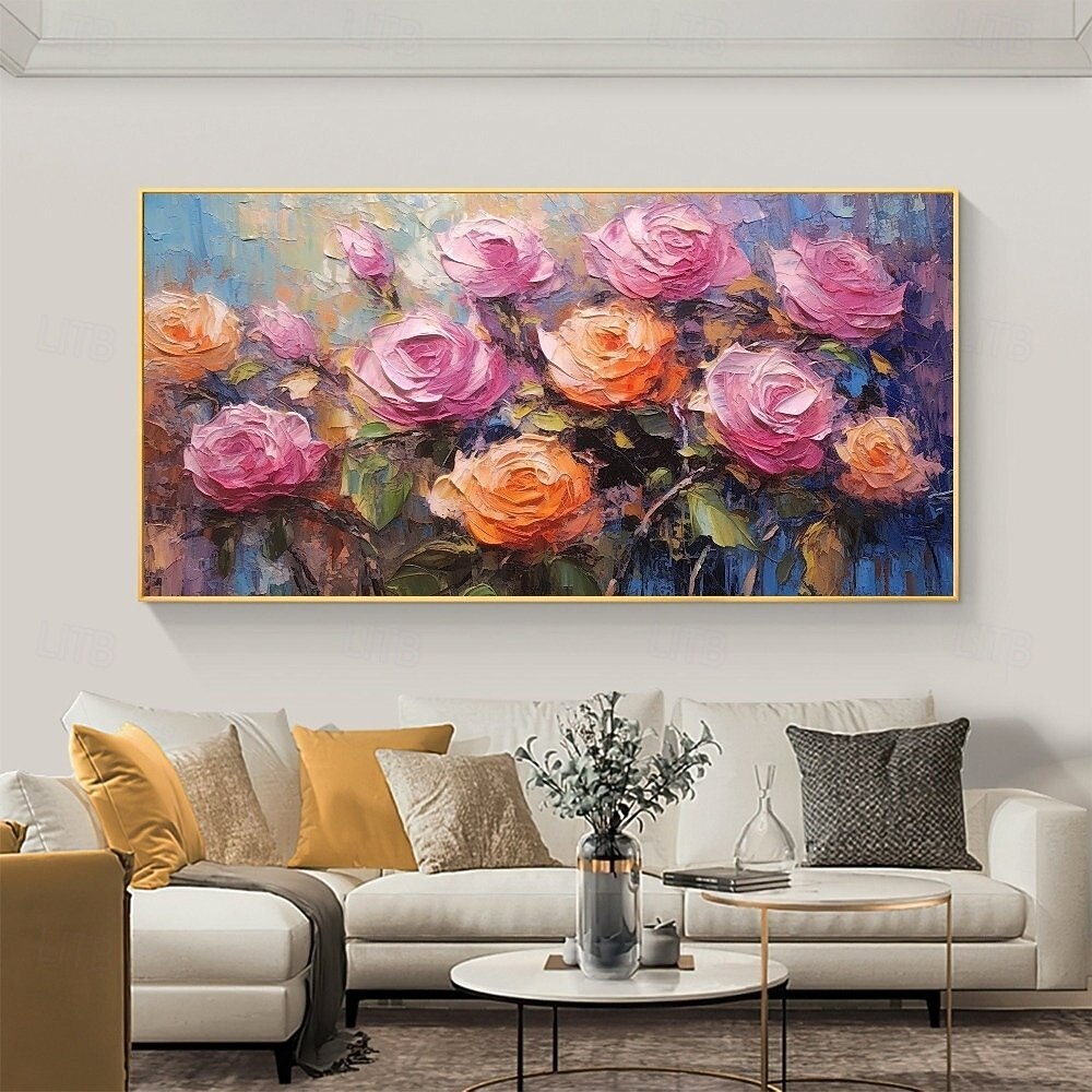 peinture à l'huile peinte à la main peinture florale 3D couteau à palette fait à la main fleurs peinture à l'huile art mural grande peinture texturée blanche 3D peintures décoratives modernes de 2025 ? $61.99 –P3