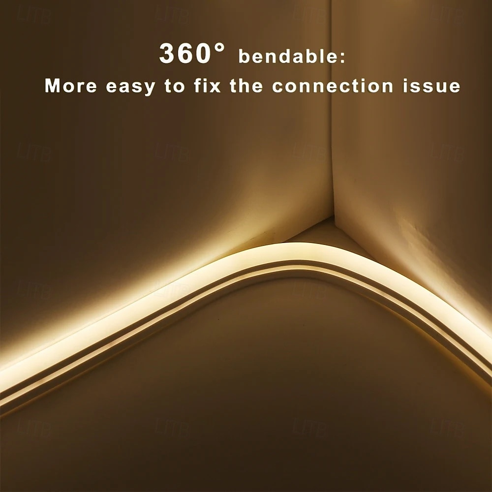 5m waterdichte led neon buislamp, flexibele stripverlichting enkele kleur voor binnen en buiten decoratief 12v eu/uk/us/au stekker 2025 - $63.99 –P9
