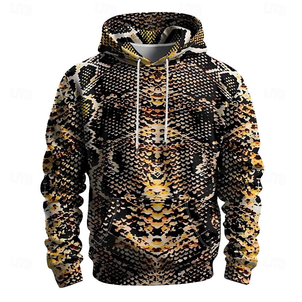 Homens Gráfico Serpentina Moletons Moletom Manga Longa Moletom com capuz Com Capuz Férias Impressão 3D Férias Esportes Para Noite Marron Estampado Inverno Primavera & Outono Designer de 2025 por $29.99 –P3