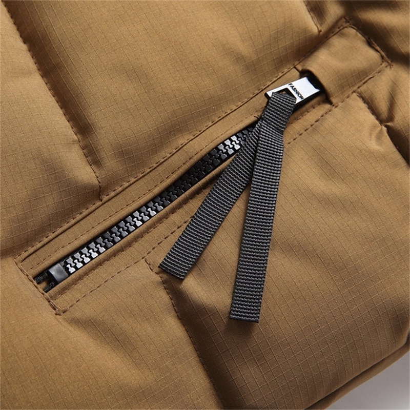 Herren Puffer Weste Kapuzenweste Gepolstert Weste Steppweste Täglich Verabredung Urlaub Modisch Brautkleider schlicht Herbst Winter Tasche Abnehmbare Kapuze Polyester warm halten Komfortabel Farbblock 2025 - $36.99 –P11