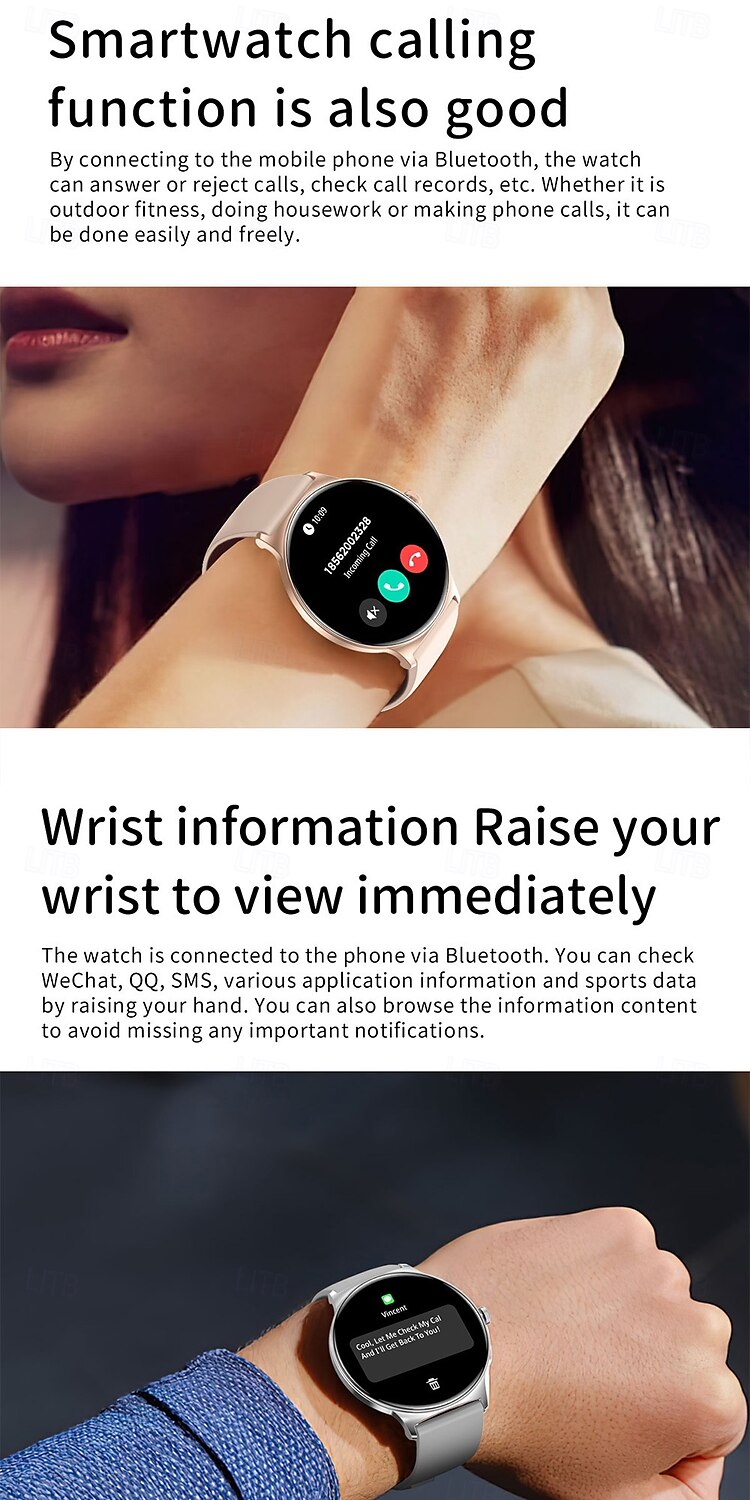 2025年 imosi 1.43インチ AMOLED スマートウォッチ フィットネス ランニングウォッチ Bluetooth 歩数計 通話リマインダー アクティビティトラッカー Android iOS 対応 女性 男性 長時間待機 ハンズフリー通話 防水 IP67  コレクション – $55.99 –P14