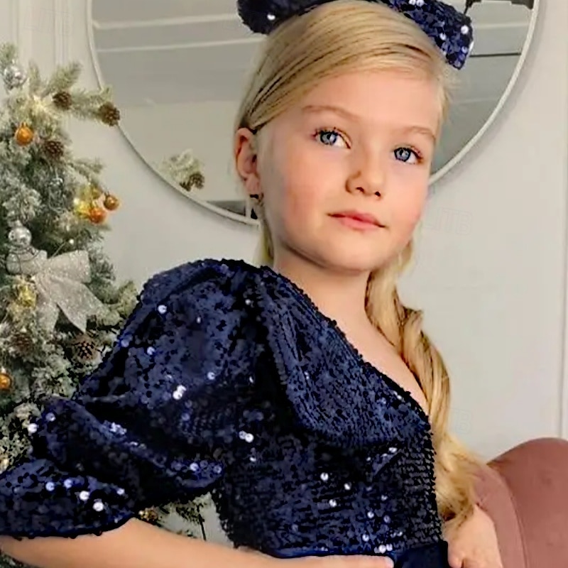 Infantil Para Meninas Vestido de festa Côr Sólida Manga Longa Espetáculo Com Transparência Princesa Doce Com Transparência Longuette Vestido da bainha Vestido De Tule Verão Primavera Outono Crianças de 2025 por $79.99 –P10