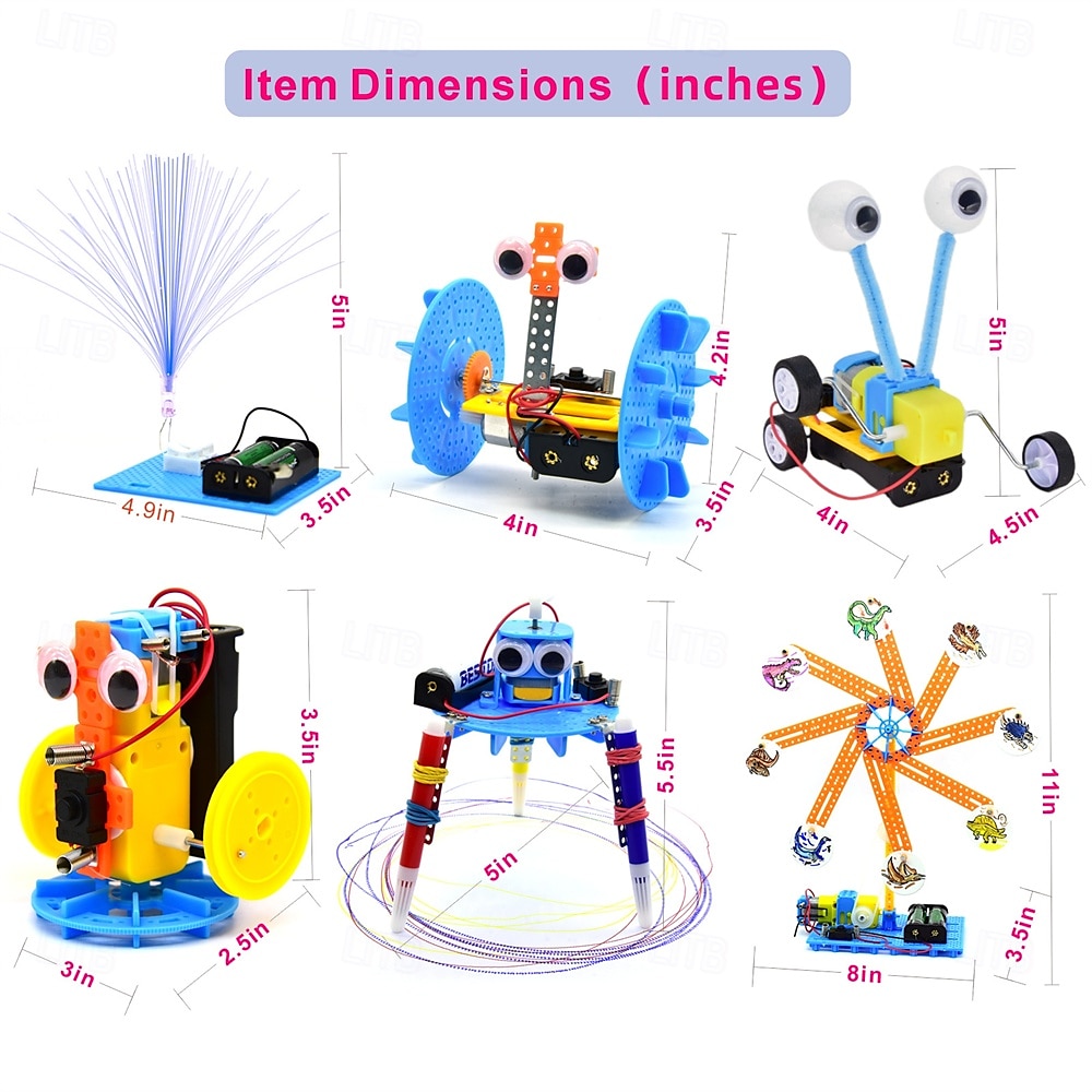 2025年 子供向けのSTEM科学ロボットキット、6イン1科学実験プロジェクトエンジニアリングビルディングロボットキット、男の子女の子向けの誕生日プレゼントおもちゃ  コレクション – $31.99 –P8