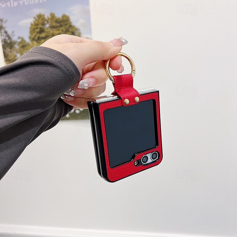 telefono Custodia Per Capovolgi Z 6 Z Flip 5 Z Flip 4 Z Flip 3 Per retro Fibbia ad anello Resistente agli urti Retrò TPU pelle sintetica del 2025 a $16.99 –P4