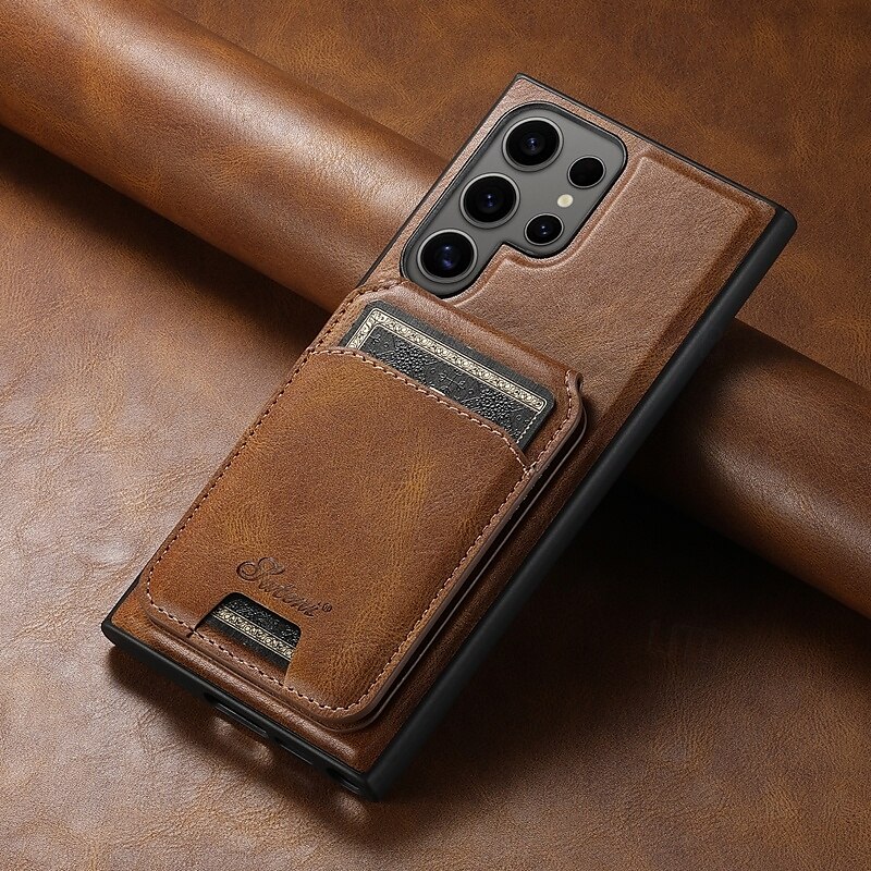 teléfono Funda Para S24 S24 Ultra Plus S23 Ultra Plus S23 S22 S22 Plus Ultra S25 Ultra Funda Trasera con Soporte Desmontable Magnética Retro TPU ordenador personal Cuero de PU 2025 - €17.99 –P12