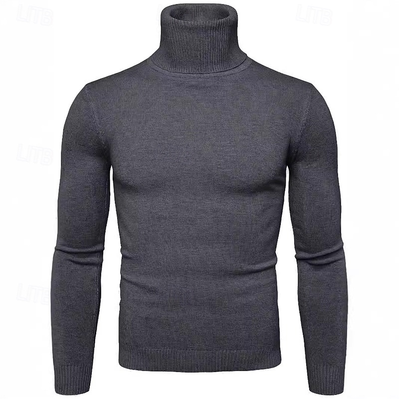 Herren Pullover Strickpullover Rollkragenpullover für Herren Gerippt Stricken Standard Strick Glatt Rollkragen Modisch Brautkleider schlicht Freizeitskleidung Verabredung Bekleidung Herbst Winter 2025 - $38.99 –P11