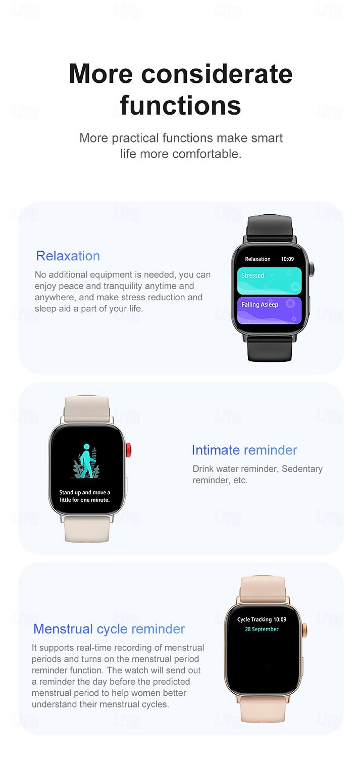696 P93 Smart Watch 1.393 inch Smart Band Fitness Bracelet Bluetooth Pedometer Call Reminder Sleep Tracker Compatible with Android iOS Women Men Hands-Free Calls Message Reminder IPX-0 38mm Watch Case 2025 - $42.99 –P10