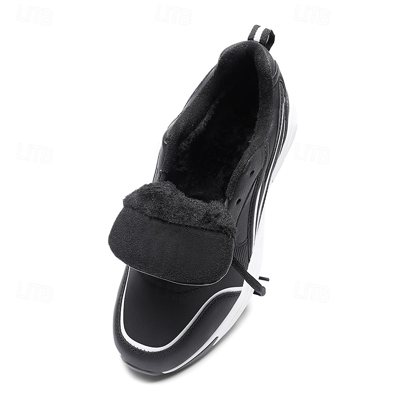 Schwarze Laufschuhe für Herren mit Fellfutter, warme Wintersportschuhe für Outdoor-Sport und Freizeit 2025 - $54.99 –P7