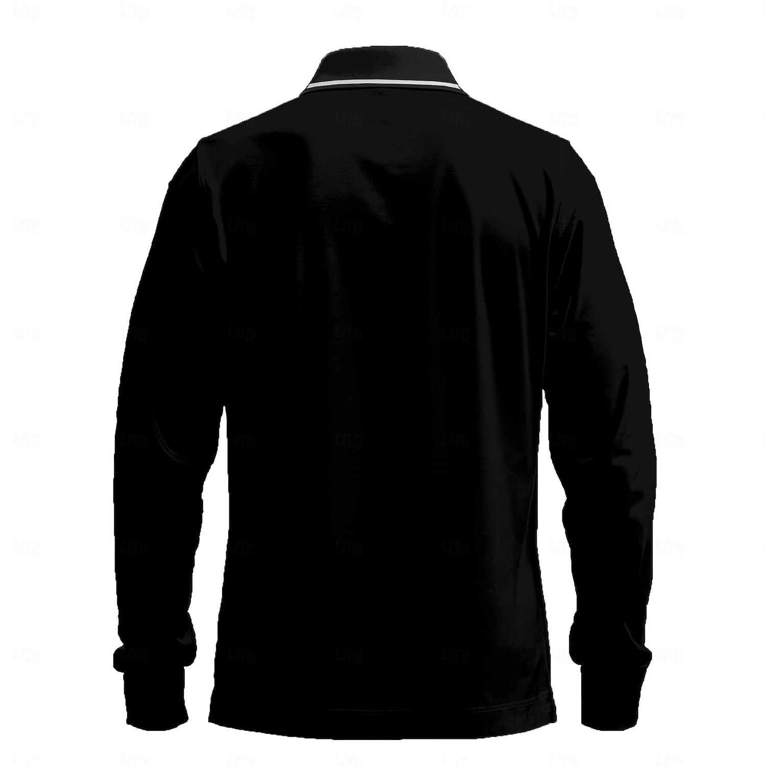 Homens Listra Pólo Rúgbi Camisas Polo de Rugby Manga Longa Camisas polo Colarinho Business casual Formal Férias Dia a Dia Impressão 3D Botões Primavera Outono & inverno Preto de 2026 por $23.99 –P2