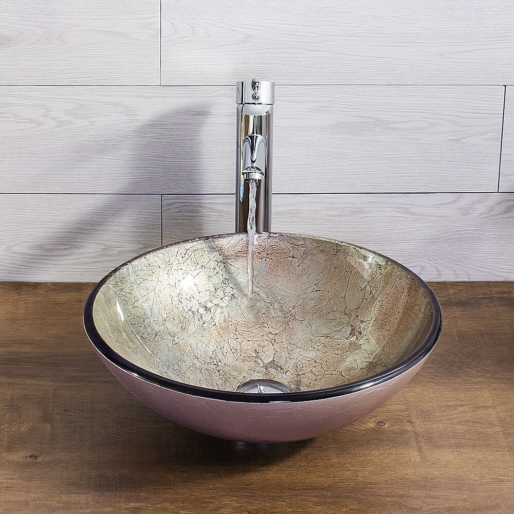 lavandino da appoggio per il bagno con rubinetto e scarico, lavabo combinato con tubo di scarico, lavabo da appoggio per il bagno, lavabo in vetro temperato, lavabo da appoggio, lavabo da appoggio del 2025 a $323.99 –P6