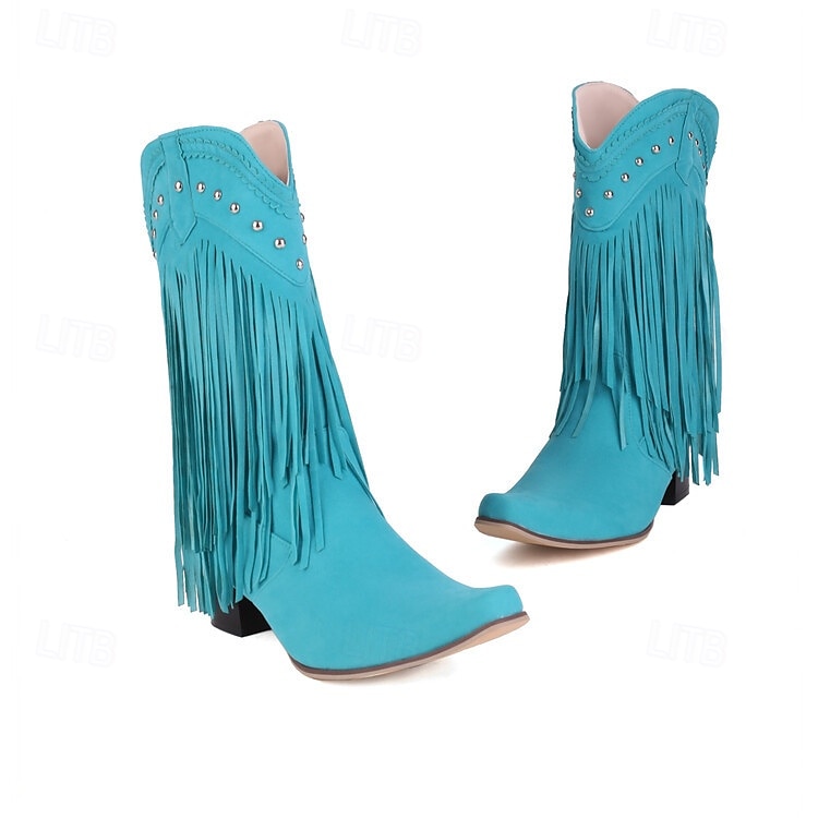 Retro vintage Hippie Jaren '70 Schoenen Westerse laars Hippie West Cowboy Kwastje Voor heren Dames Carnaval Maskerade Vakantie Feest / Uitgaan Alledaagse kleding Volwassenen Schoenen 2025 - €41.36 –P7