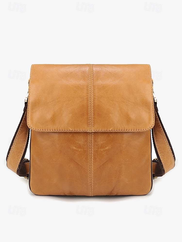 Per uomo Borsa a tracolla Borsa a tracolla Borse a tracolla Pelle Cuoio Ufficio Casual / quotidiano Cerniera Tasche multiple Massima capacità Duraturo espandibile Tinta unica Marrone chiaro del 2025 a $46.99 –P3