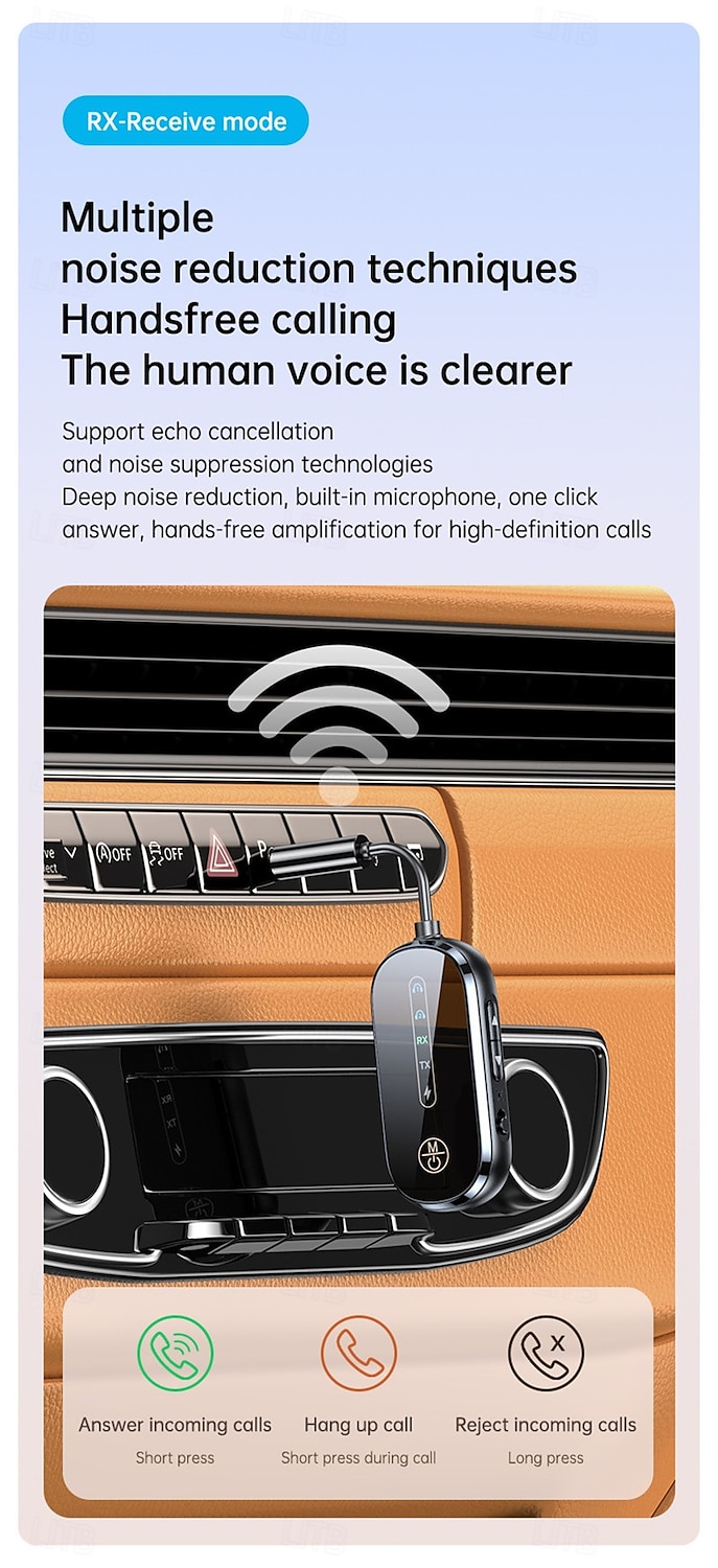 New Bluetooth 5.4 receiving transmitter car AUX two-in-one aircraft TV dedicated wireless transmitter one for two 2025 - $33.99 –P7