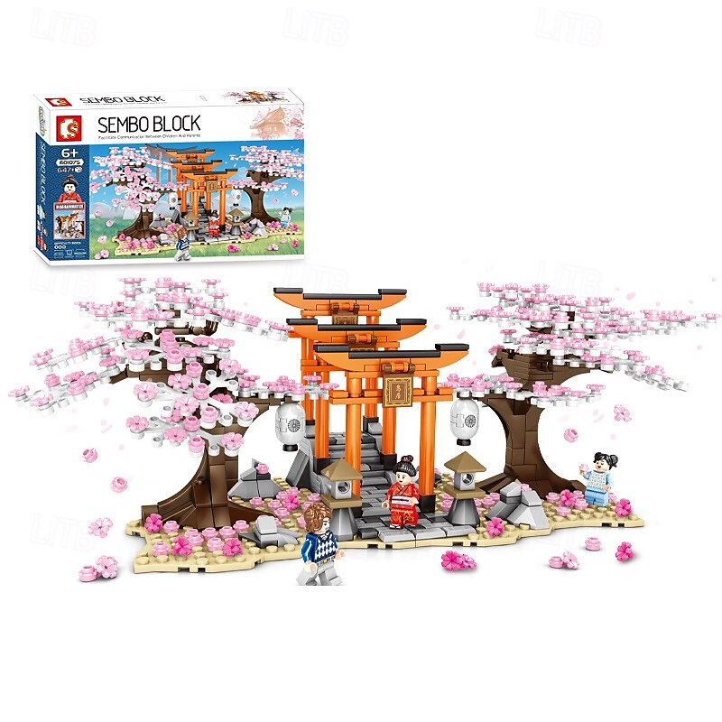 2025年 桜の木の家 建物キット シティ アーキテクチャー 稲荷神社 ビルディング ブロック セット 大人または 12 歳以上 男の子 女の子向け  コレクション – $72.54 –P2