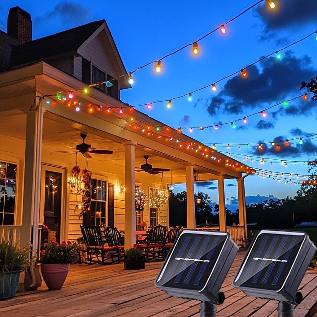 Glob solar șir de lumini în aer liber 10m 50leduri bile de cristal lumini pentru curte nuntă, 8 moduri rezistent la apă pentru grădină, gazon, petrecere, nuntă și decorațiuni de curte 2025 - $18.99 –P11