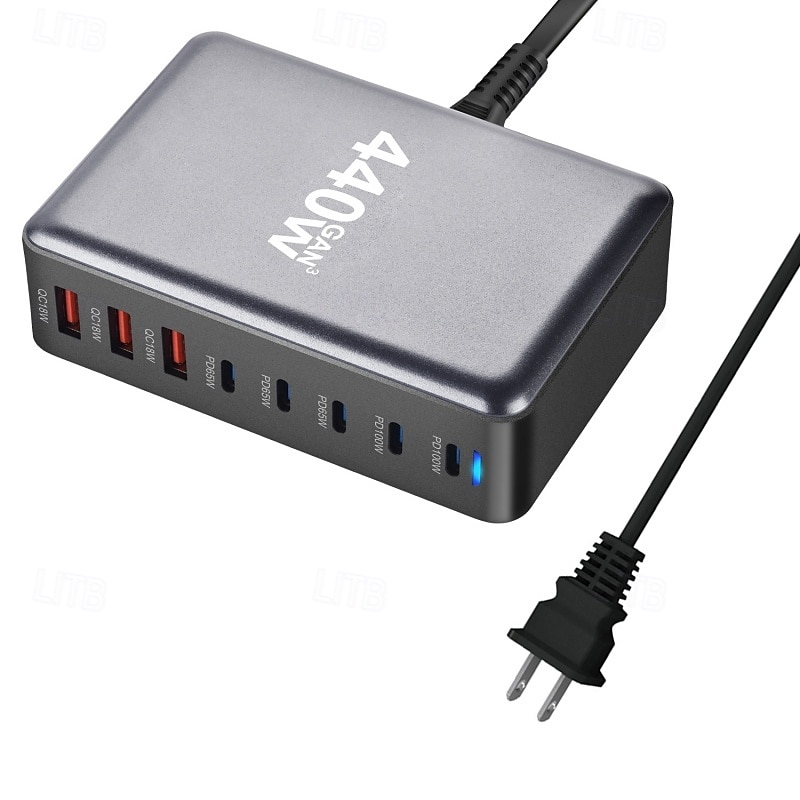 200 Вт usb c зарядное устройство блок gan 8-портовый usb c быстрая зарядная станция pps pd 65 Вт ноутбук зарядное устройство адаптер 2025 - $87.99 –P12