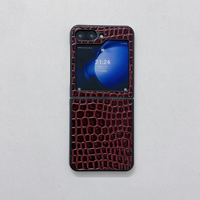 2025年 電話 ケース 用途 Zフリップ6 Z Flip 5 Z Flip 4 Z Flip 3 バックカバー 耐衝撃 レトロ風 TPU PUレザー  コレクション – $14.99 –P4