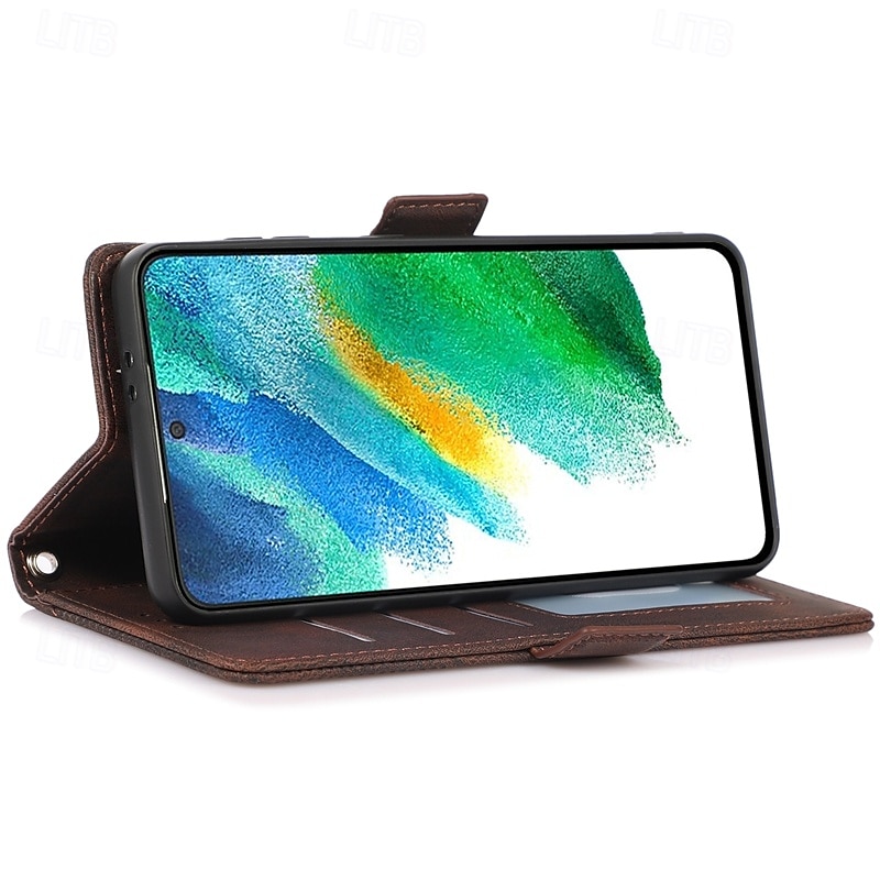 téléphone Coque Pour S23 S22 S21 S20 Plus Ultra S21 FE A72 A52 A32 A22 A12 A71 A51 A31 A21s S20 FE Couvercle rabattable Avec Support avec dragonne Fente pour carte Rétro TPU faux cuir de 2025 ? $16.99 –P6