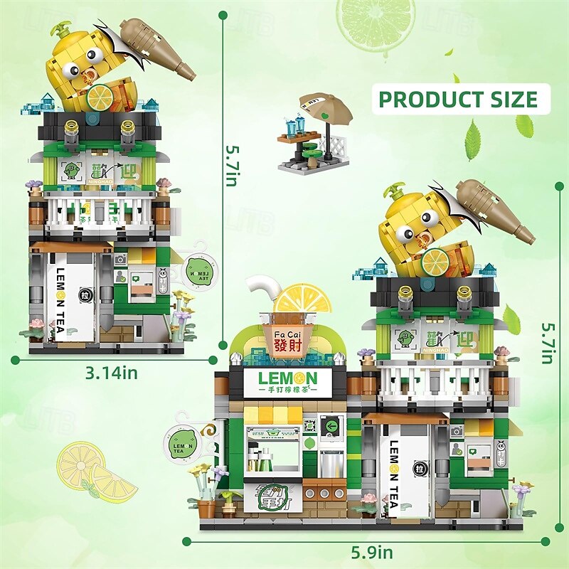 Street View Lemon Tea Shop Mini Building Blocks MOC Creative Building Toys Model Set for Girls 6-12 Years Old 796 PCS Simulation Architecture Construction Toy Gift Idea for Kids Adults 2025 - $31.99 –P5