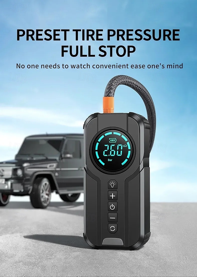 Car Multi-function Air Compressor Jump Starter Air Pump Convenient Tire Inflator Portable Battery Starter 2025 - $131.99 –P4