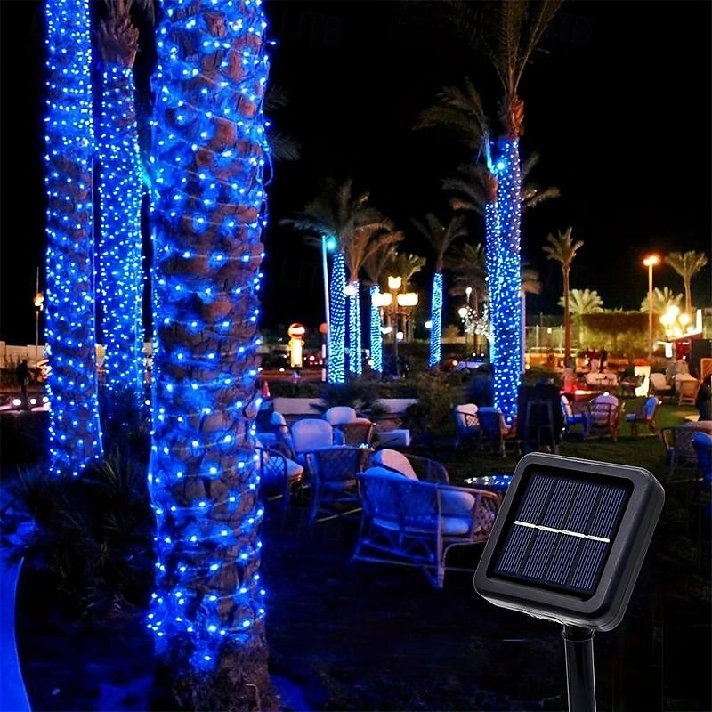 Elegante cadena de luces de alambre de cobre alimentada por energía solar para fiestas de recepción de bodas, 100/200/300 LED con 8 modos para jardín, Navidad, bodas, fiestas&amp;Decoración exterior 2025 - $11.49 –P1