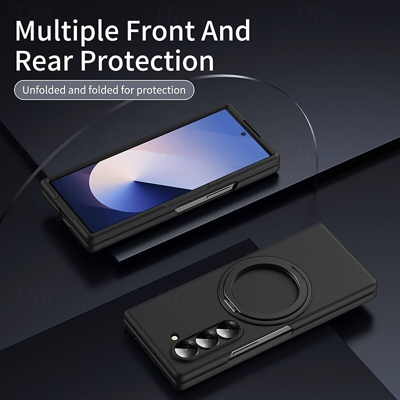Phone Case For Z Fold 7 Z Fold 6 Z Fold 5 Z Fold 4 Z Fold 3 Back Cover with Stand Holder with Screen Protector Magnetic Retro PC Metal 2025 - $25.99 –P9