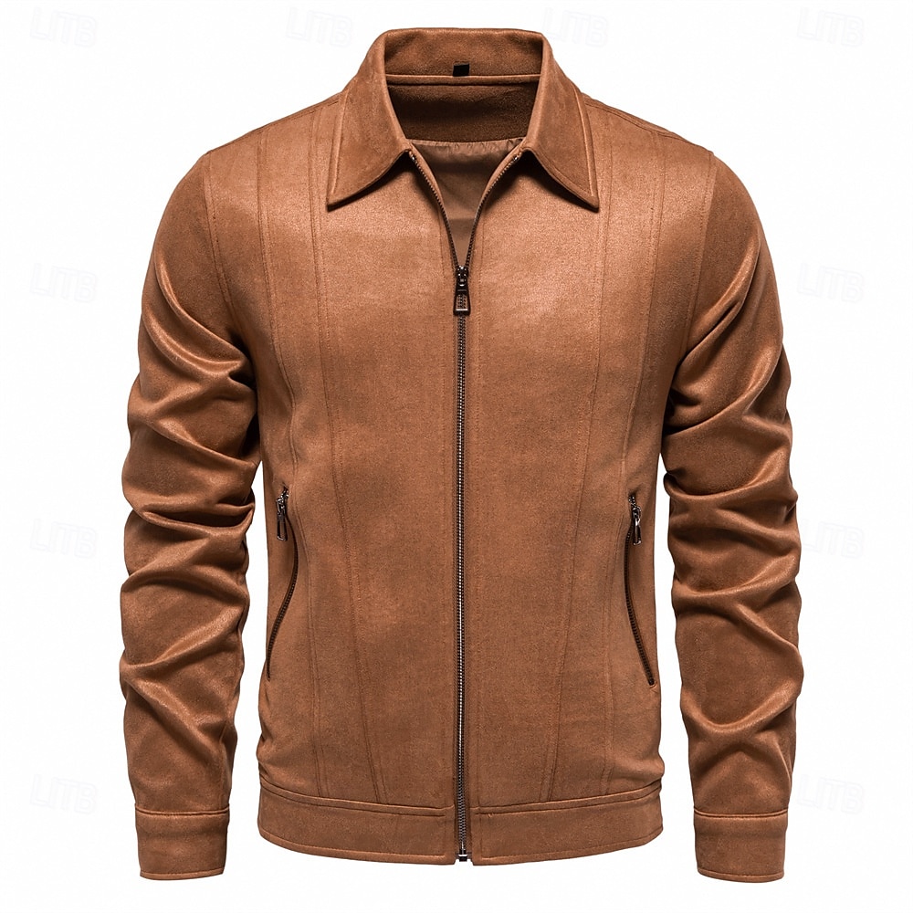 Homme Veste décontractée Veste en faux suède Veste en daim marron Casual Quotidien Coupe-vent Le style rétro Automne hiver Couleur unie / unie Décontractées Revers Normal Noir Marron Vert Grise Veste de 2025 ? $63.99 –P2