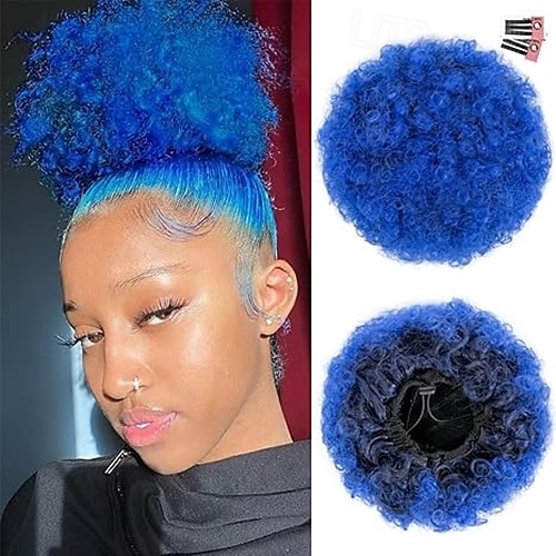 Afro Puff Clip On Synthetic Ponytail Extension for Black Women Short Kinky Bun for Natural Hair 2025 - $14.49 –P5