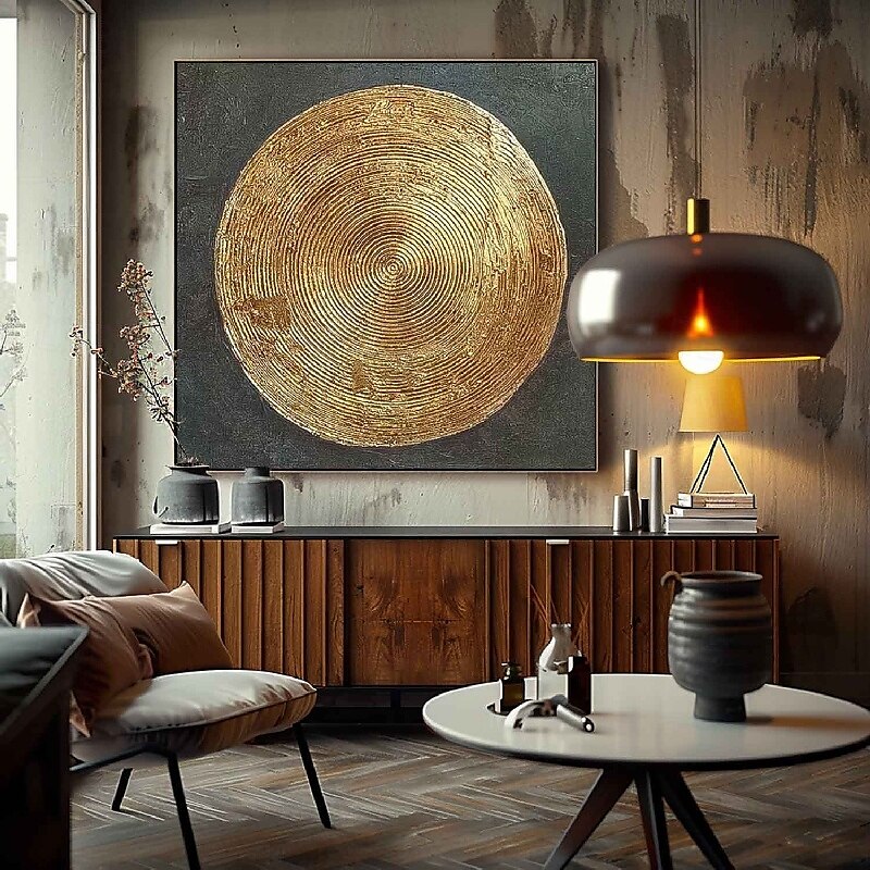 handgemalte 3D abstrakte Goldgemälde auf Leinwand handgemachte reich strukturierte Acrylmalerei moderne Wandkunst handgemaltes dickes Kunstwerk Foliengoldgemälde für Wohnzimmerwanddekoration 2025 - $125.99 –P3