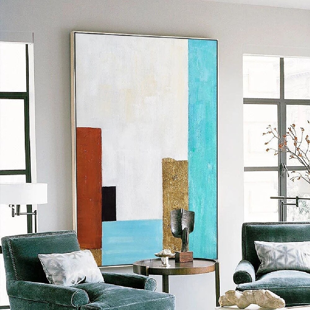 reines handgemaltes modernes Ölgemälde blaue Folie Wolke Meer hängendes Gemälde schwarz weiß abstraktes Ölgemälde für Wohndekoration Gemälde Wandkunst Gemälde 2025 - $125.99 –P5
