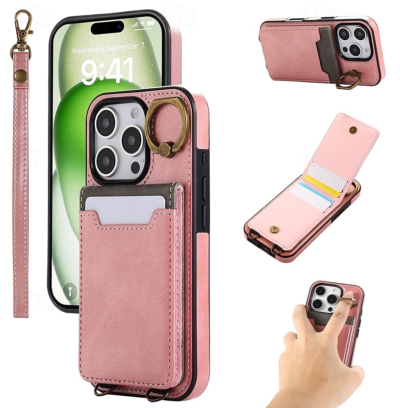 telefon Ügy Kompatibilitás iPhone 16 Pro Max Plus iPhone 15 Pro Max Plus iPhone 14 13 12 11 Pro Max Plus iPhone 14 Pro Max iPhone 13 12 11 Pro Max Fekete tok Állvánnyal Tartó gyűrű csuklópánttal Retro 2025 - $21.99 –P2