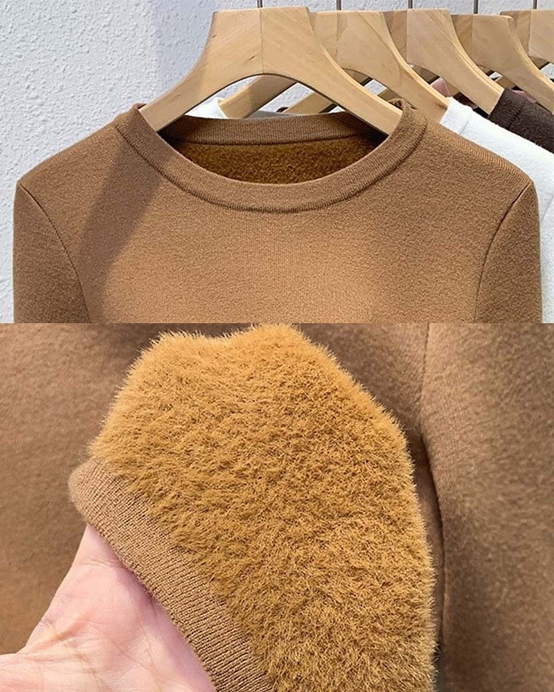 Dames Trui Modieus Dagelijks Basic Effen Kleur Strakke ronde hals Gebreid Lange mouw Normale tops breien Werk Zwart Kameel Herfst Winter 2025 - $71.99 –P2