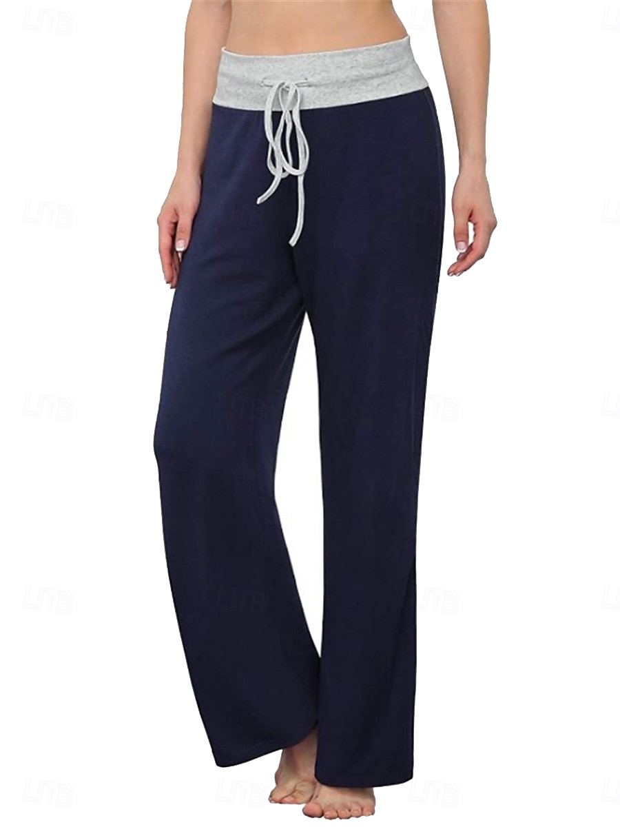 Per donna Chino Di tendenza Streetwear Lunghezza intera Vita alta Liscio Tasche Cinturino elastico comodo Morbido Comodo Media elasticità Esterno Strada Nero Blu marino Primavera & Autunno Standard del 2025 a $20.99 –P3