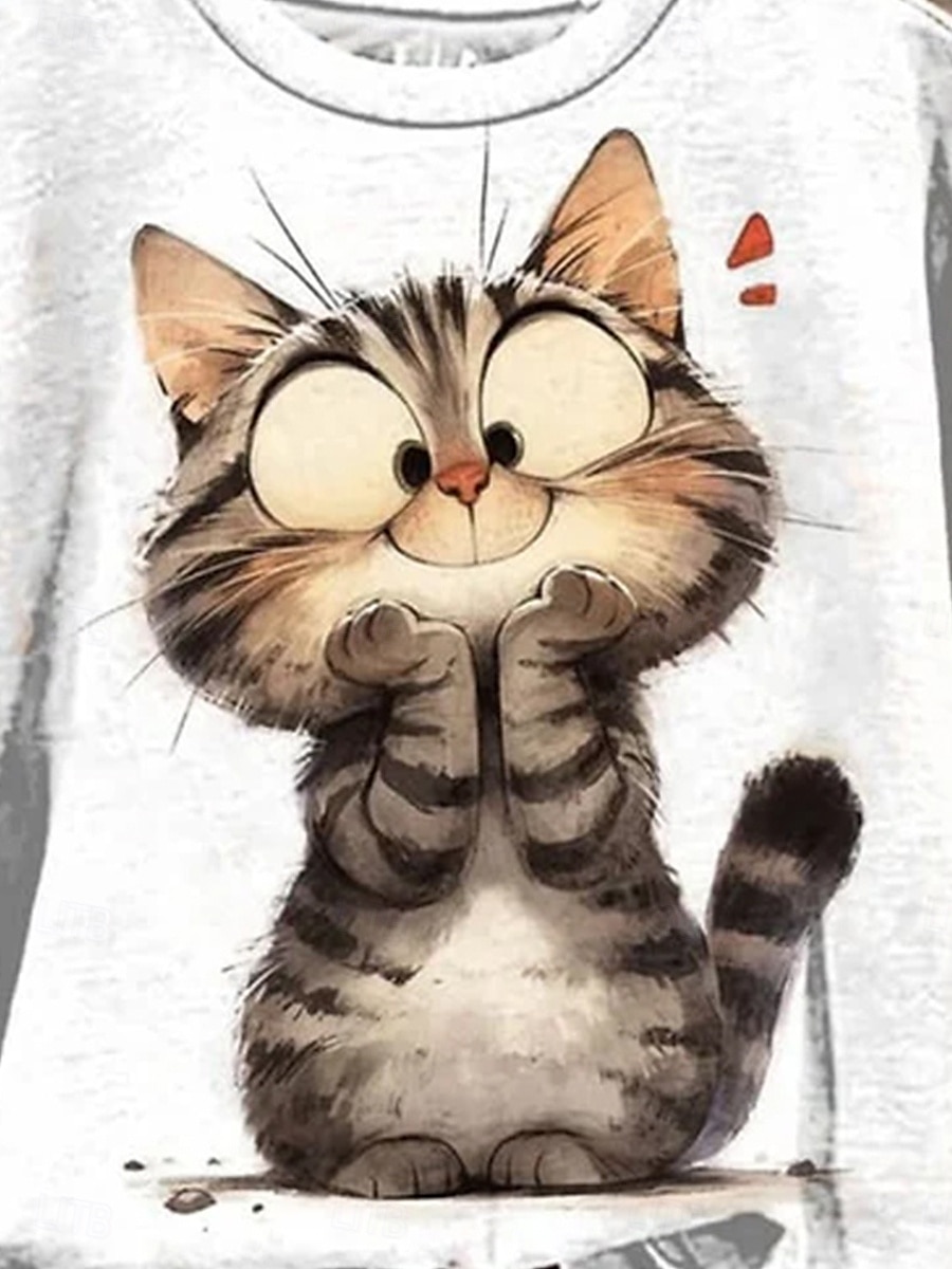 Sudadera de mujer con estampado animal para uso diario, informal, cuello redondo, manga larga, microelástica, otoño e invierno, cómoda, transpirable, tejido suave 2025 - $24.99 –P3